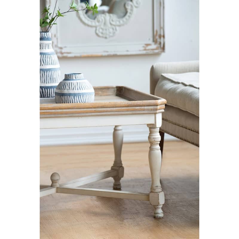 Square Tray Wooden Coffee Table - 33"