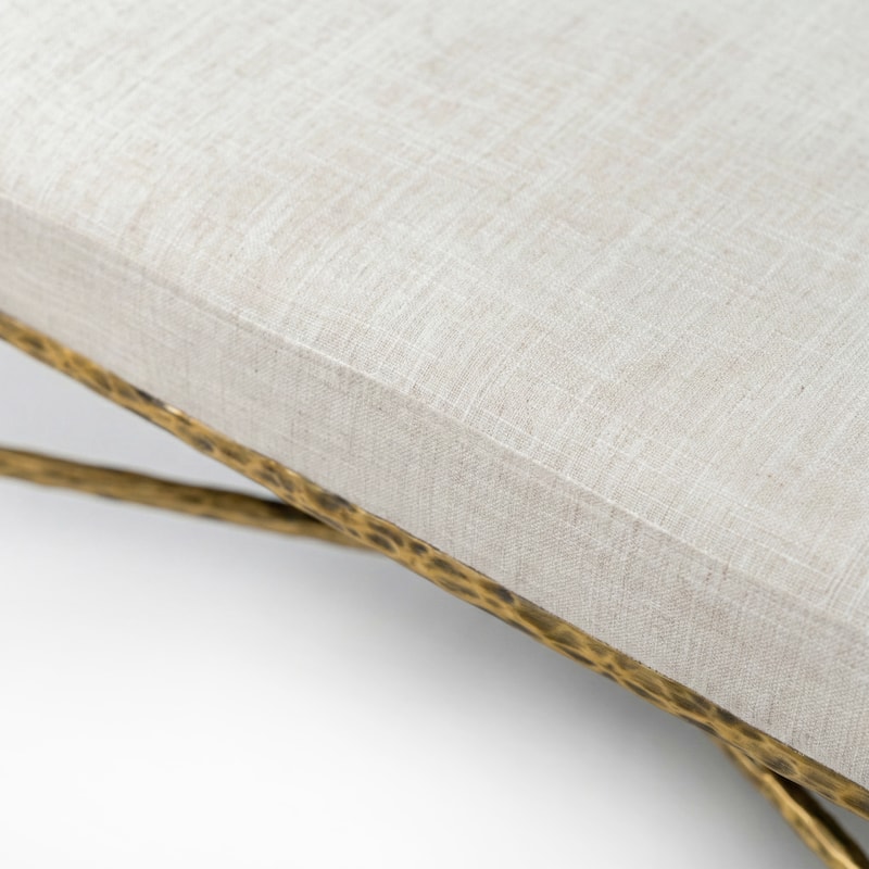 247 Shop At Home Lalia Modern 4-Piece Upholstered Hammered Metal Camelback Bedroom Set with 2 Nightstands