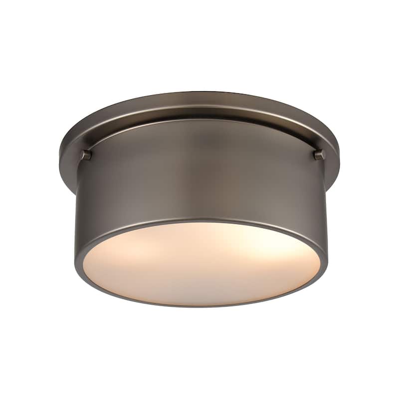 Elk Home Flushmounts Black Nickel Glass 2 Light Flush Mount