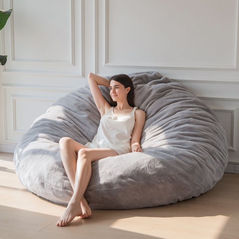5-foot Giant Round Bean Bag Sofa and Lounger