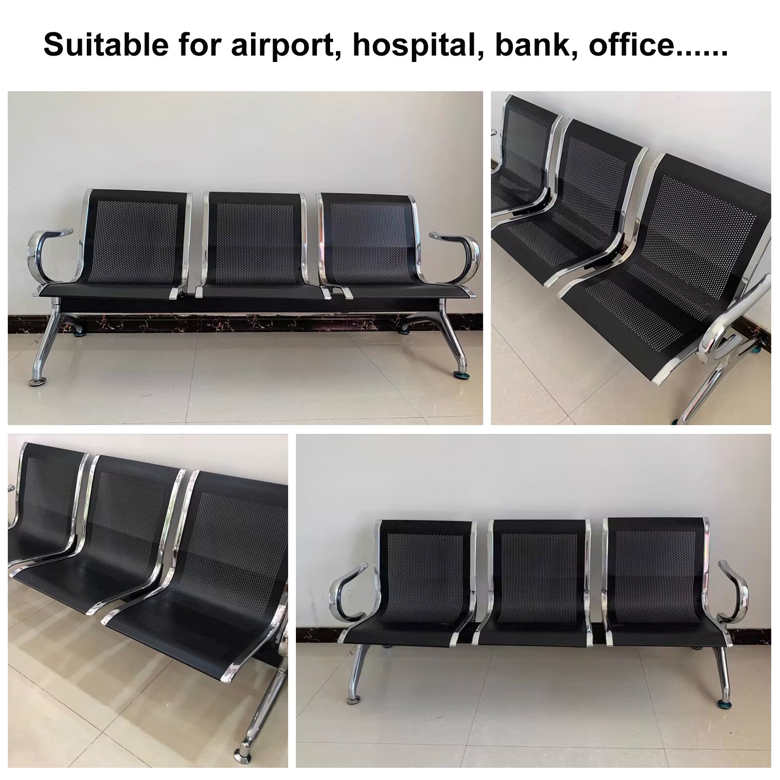 Kinsuite 3-Seat Airport Reception Chairs For Office, UAE