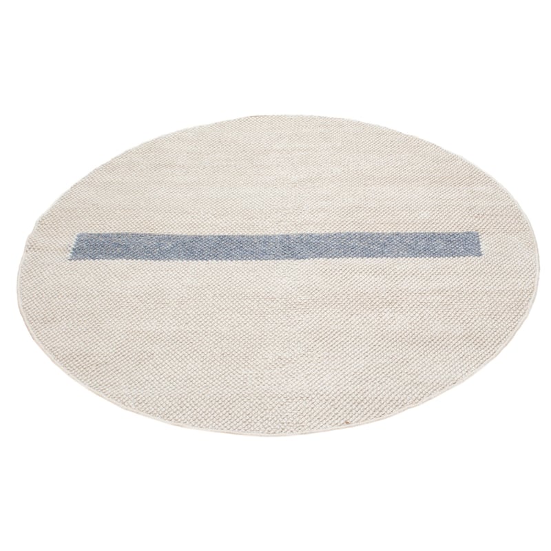 ECARPETGALLERY Braid weave Sienna White Wool Rug - 5'10 x 5'10