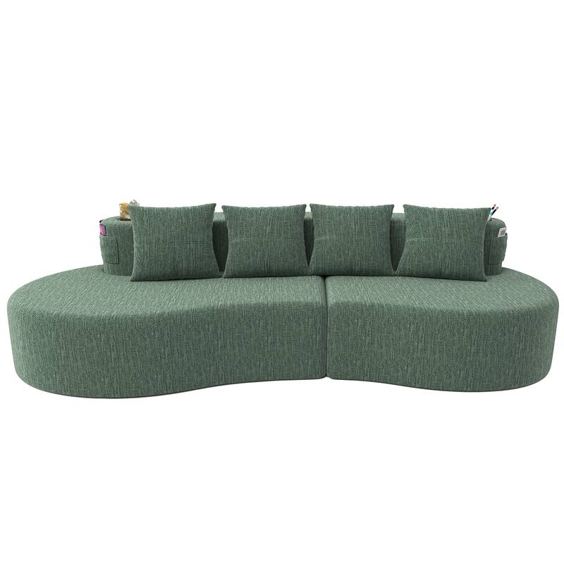 Modern Curved Sectional 3 Seat Minimalist Elegant Half Moon Sofa Compressed Modular Sectional Sofa for Living Room, Office