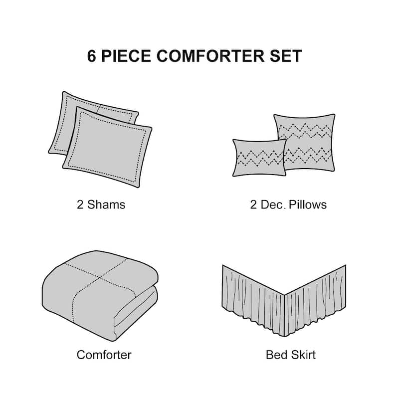 Porch & Den Summerfield Jacquard Medallion 6-piece Comforter Set
