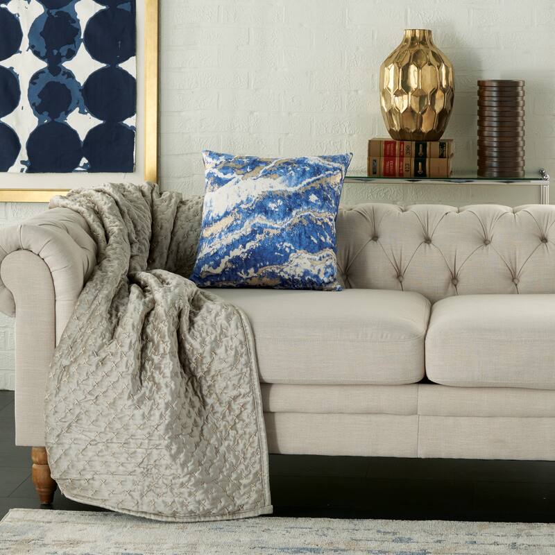 Mina Victory Metallic Marble Throw Pillow