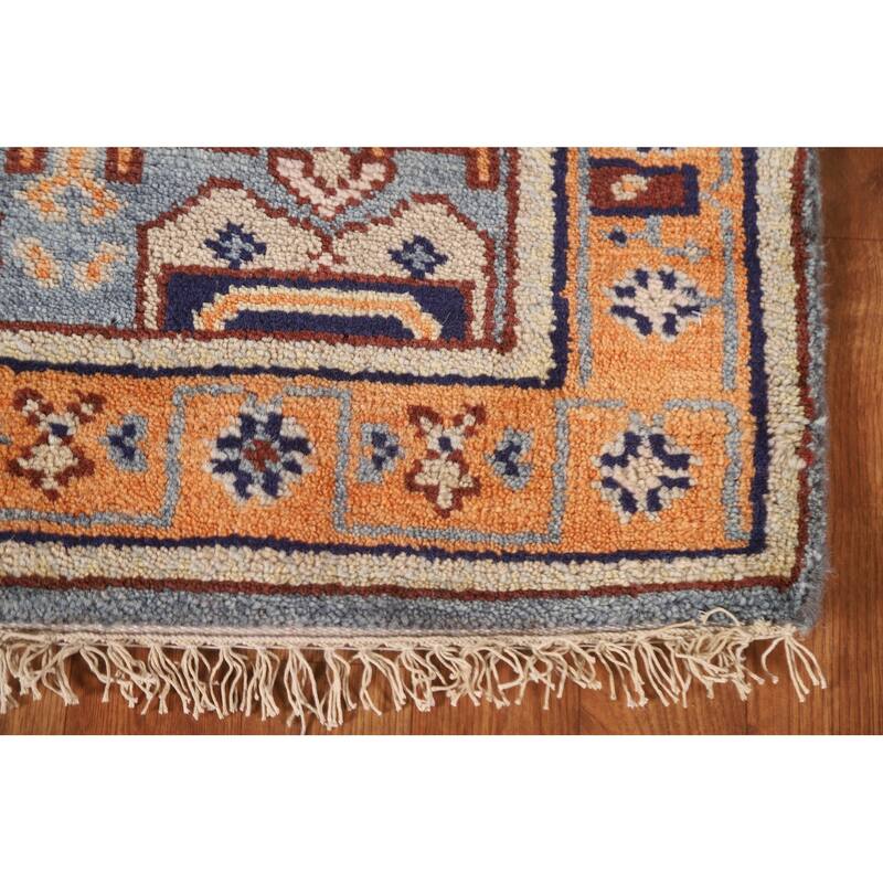 Geometric Orange Heriz Serapi Runner Rug Hand-knotted Wool Carpet - 2'8"x 7'11"
