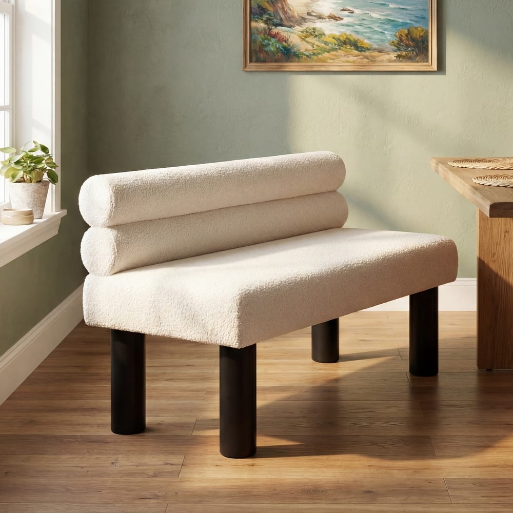 Christopher Knight Home - Modern Upholstered Bench with Padded Seat and Backrest