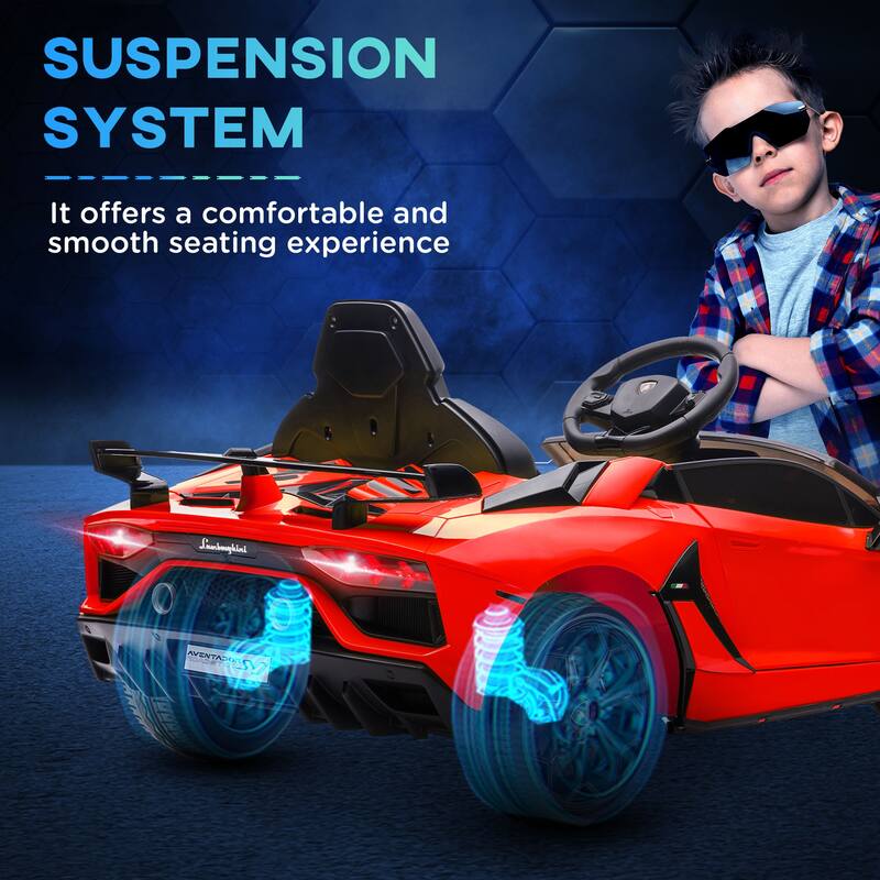 12V Lamborghini Veneno Ride-On Car with Bluetooth, Remote Control, Suspension, Butterfly Doors for Kids