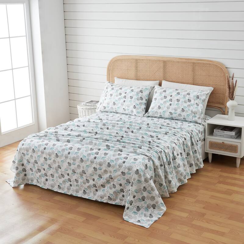Premium Coastal Microfiber Sheet Set - King - Seashell