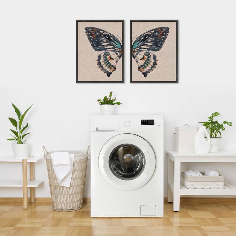 Sylvie Boho Butterfly Framed Canvas Art by Creative Bunch Studio
