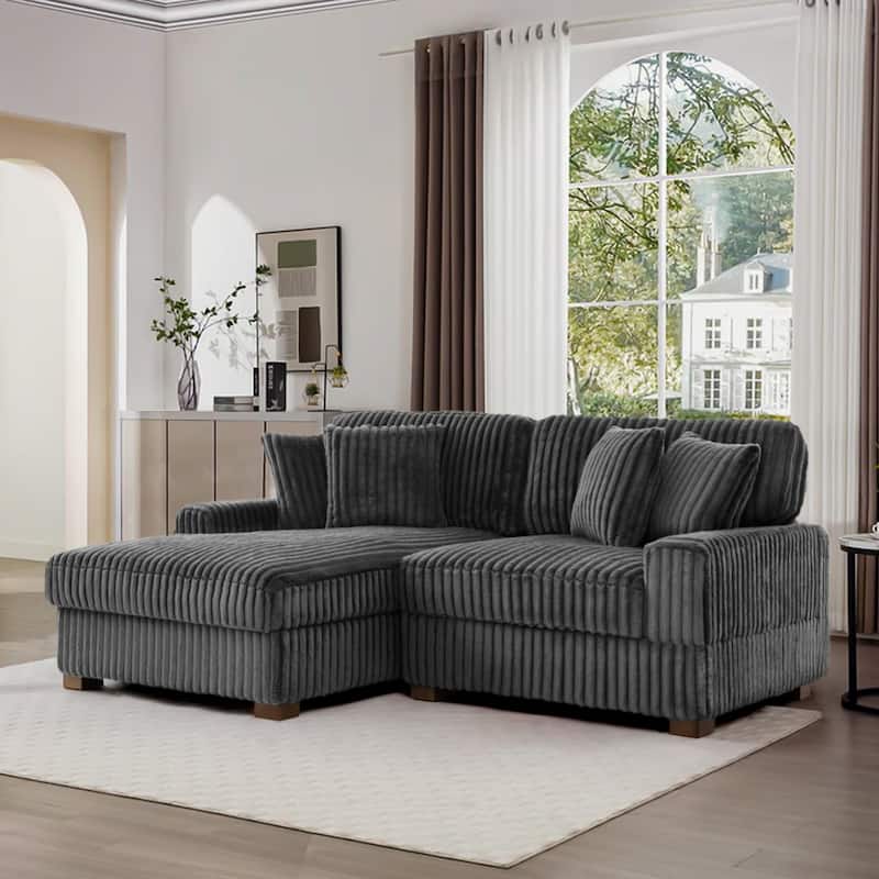 118.4"W Plush Modular Sectional Sofa with Pillows