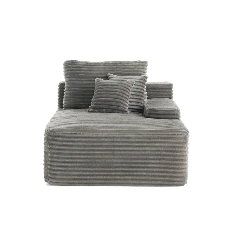 2 - Piece Upholstered Sectional Couch Sleeper Sofa L-Shape Chaise with Pillow