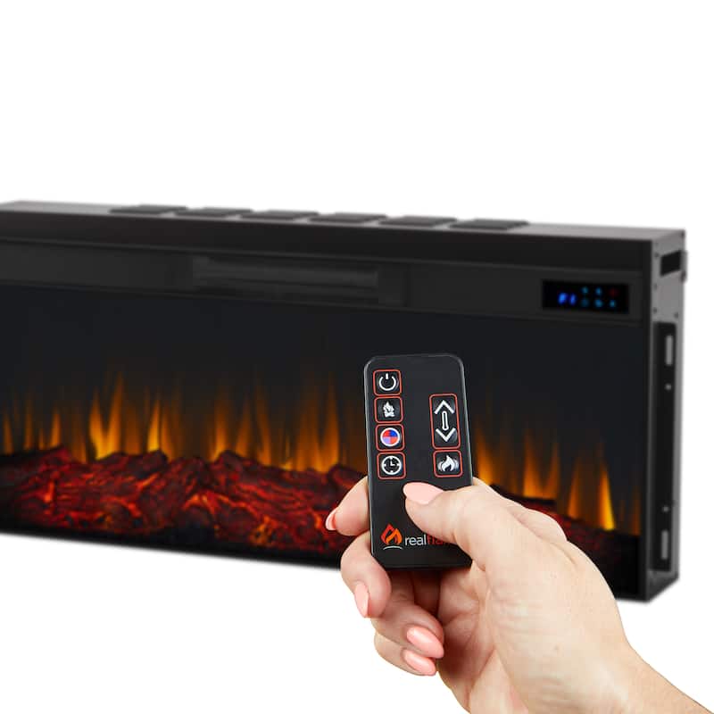 Bernice Landscape Electric Fireplace in Charcoal by Real Flame