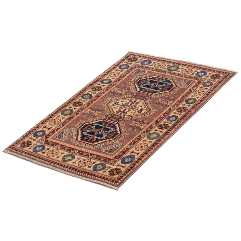 ECARPETGALLERY Hand-knotted Uzbek Ghazni Brown Wool Rug - 2'8 x 3'9