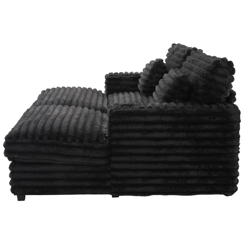 Oversized Double Chaise Lounge Sofa 83.5" Sofa Bed Cloud Couch Plush With Two Supportive Pillows,Usb Ports And Cup Holders