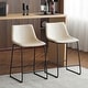preview thumbnail 4 of 23, Cedric Faux Leather Counter Stool (Set of 2) by Christopher Knight Home