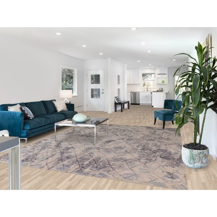 Abstract Modern Area Rug Hand-Knotted Wool Carpet - 8'0"x 9'11"