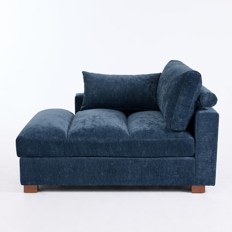 42"W Chenille Upholstered Chaise Lounge