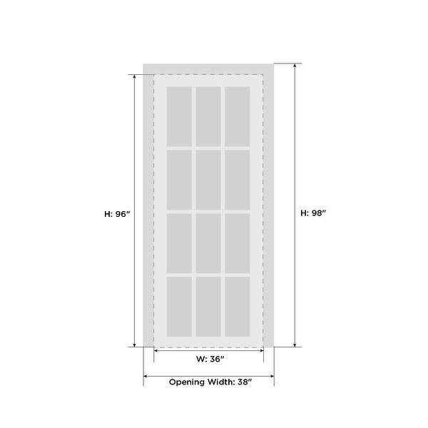 dimension image slide 14 of 22, Interior Solid French Door / Mela 0755 Painted White / Single Regular Panel Frame Handle / Bathroom Bedroom Modern Doors