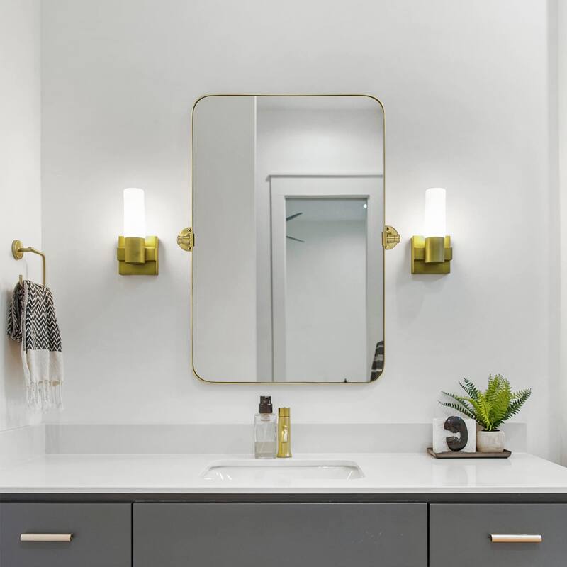 TEHOME Jonathan Rectangle Pivot Tilt Metal Wall Mirror