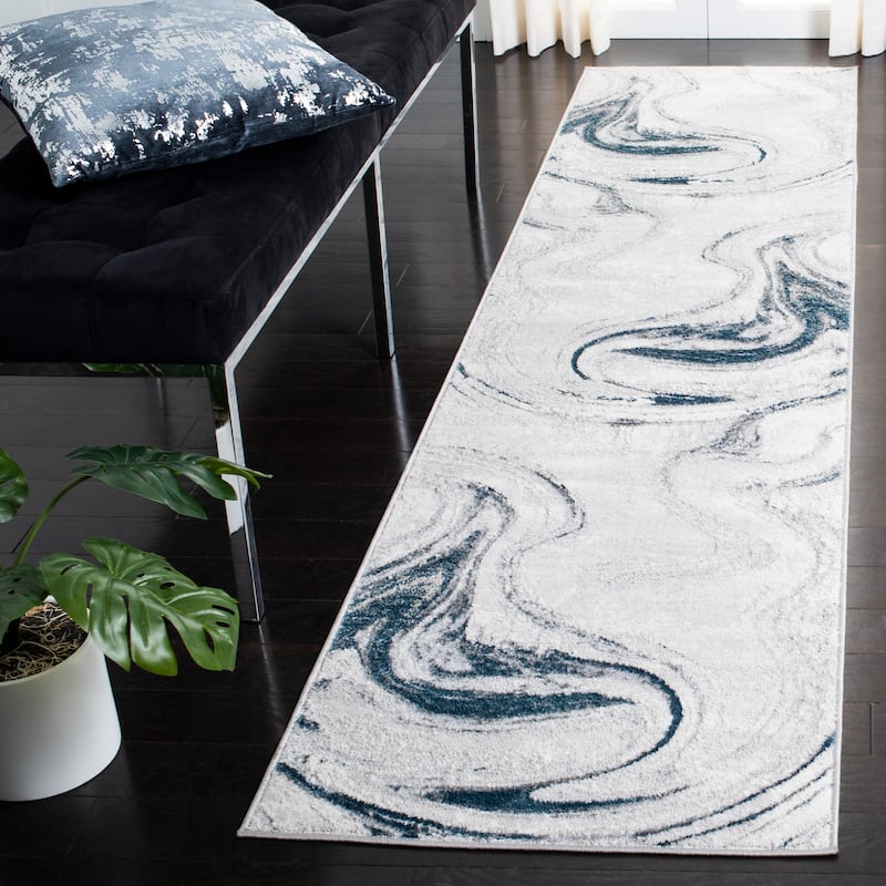 SAFAVIEH Orchard Efrat Modern Abstract Rug - 2'2" x 9' Runner - Grey/Blue