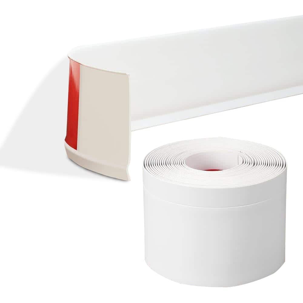 4in x 20ft Self-Adhesive PVC Flexible Baseboard Moulding Trim