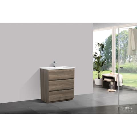 Deb 29.5 in. W x 19.5 in. D. x 34.2 in. H Modern Design Bathroom Furniture Set Bathroom Cabinet with Basin