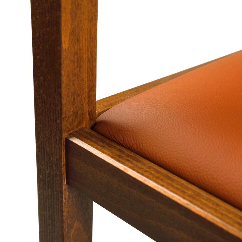 Linon Edrem Mid-Century Brown Leather Arm Chair