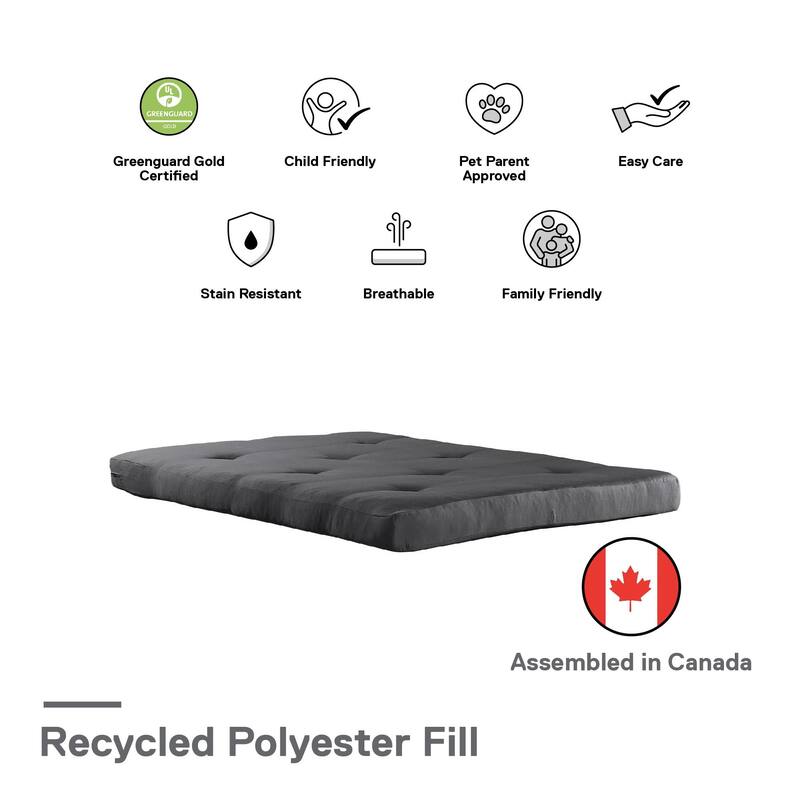 DHP Eve 6 Inch Thermobonded High Density Polyester Fill Futon Mattress