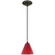 preview thumbnail 3 of 4, Access Lighting Martini - Glass Pendant - Cord - Oil Rubbed Bronze Finish - Red Glass Shade