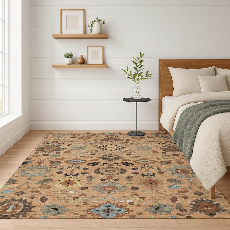 Machine Washable Indoor/ Outdoor Traditional Marci Chantille Rug