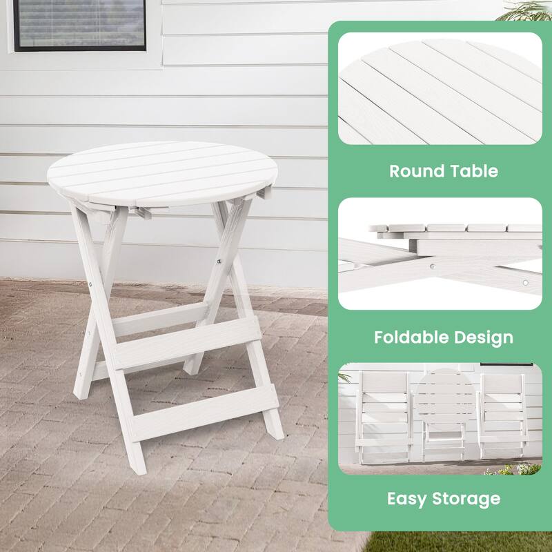 3-Piece Outdoor HDPE Bistro Set, Waterproof, Weather-Resistant & Foldable