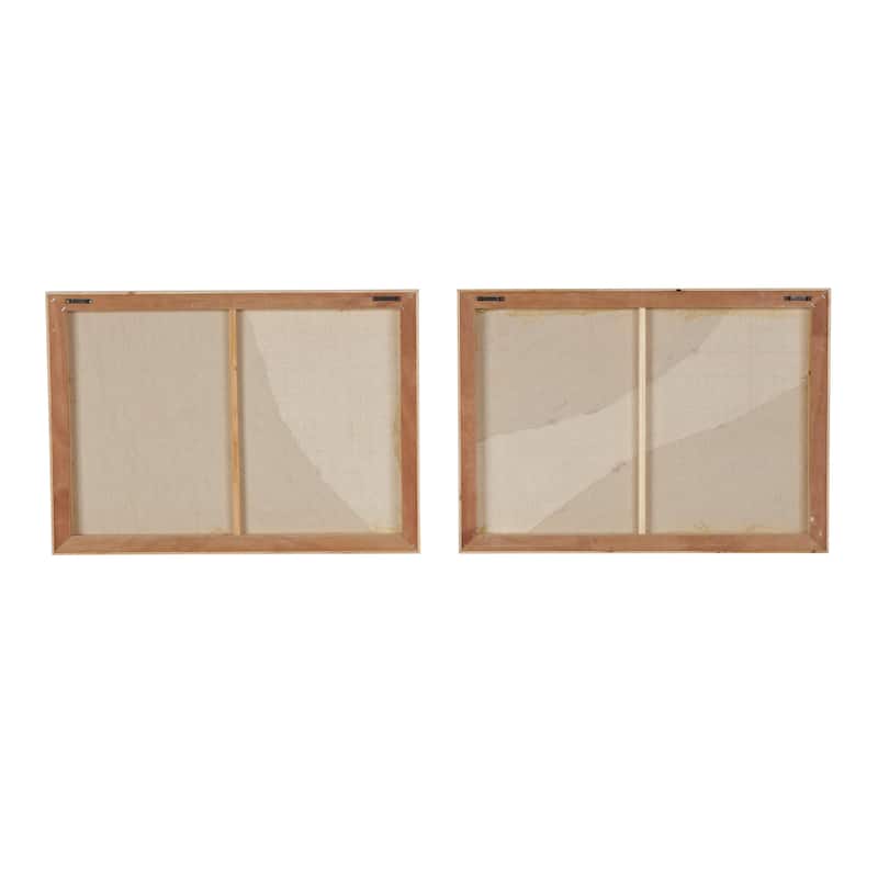 Wood Abstract Dimensional Wavy Textured Panel Home Wall Decor - Set of 2 Cream or White - Roche River Decor