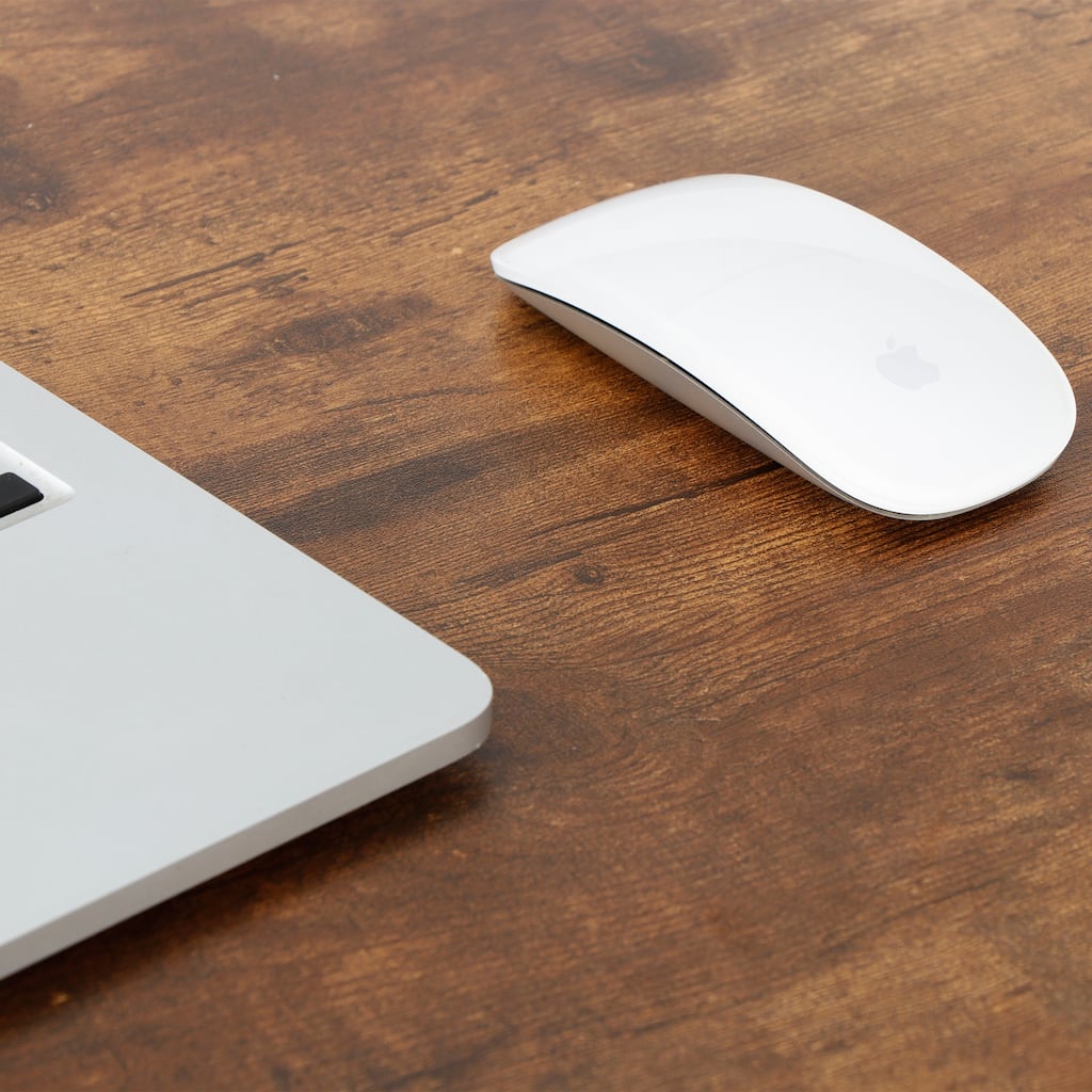 Metal Frame PC Table Foldable Laptop Wood Desk with Hooks Home Study Workstation