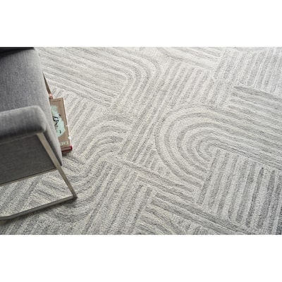 Exquisite Rugs Juno Handmade Hand-tufted New Zealand Wool on Canvas Gray/Ivory Area Rug