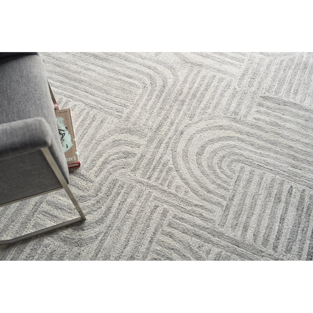 Exquisite Rugs Juno Handmade Hand-tufted New Zealand Wool on Canvas Gray/Ivory Area Rug