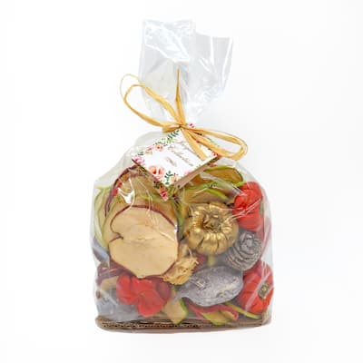 6" 250 Gram Mixed Potpourri- Sliced Apples, White Washed Cones - 6 in