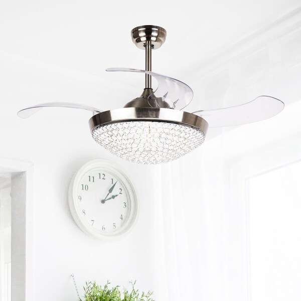 Crystal Fandelier Chrome Ceiling Fan 