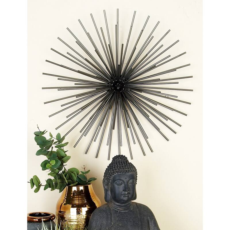 CosmoLiving by Cosmopolitan Metal 3D Starburst Wall Decor (Set of 3) - Silver, Gold, Black, Copper