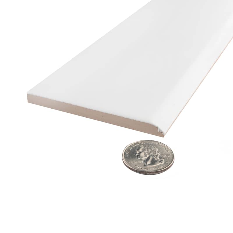 Merola Tile Battiscopa Matte White 3-1/8" x 13" Ceramic Wall Trim - (1 Tile)
