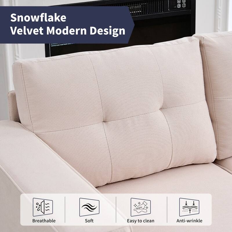 Mixoy 108"Snowflake Velvet Oversized Modular Sectional Sofa,L-Shaped Sectional Sofas with Side Pocket,Large 6 Seater Corner Sofa