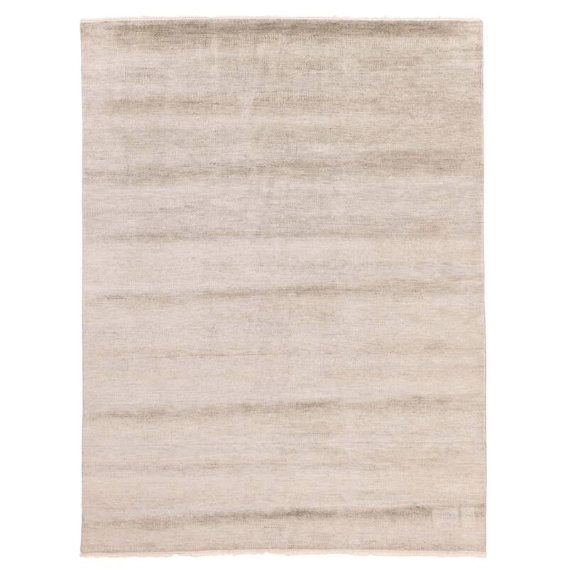 ECARPETGALLERY Hand-knotted Silk Shadow Sage Silk, Wool Rug - 7'9 x 10'0