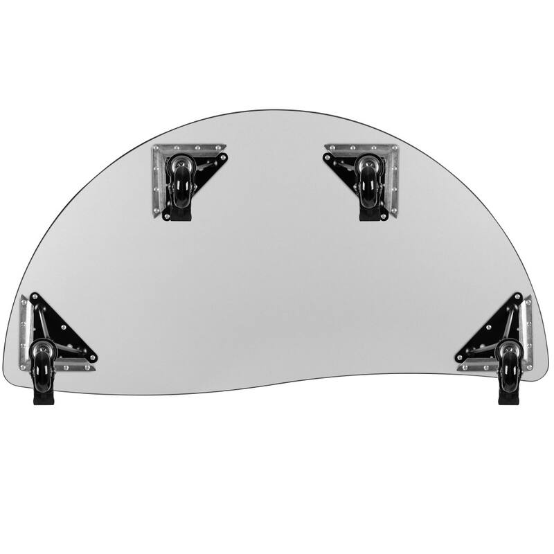 Mobile 47.5" Half Circle Wave Collaborative Grey Kids Adjustable Activity Table
