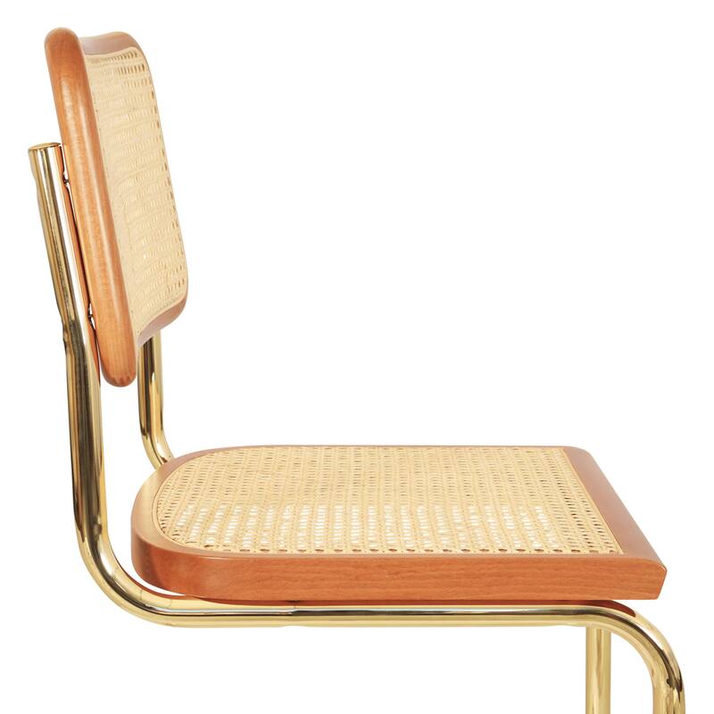 Breuer Chair Company Marcel Breuer Cesca Cane Cantilever Side Chair w/ Brass Steel Frame (Various Wood & Cane Colors)