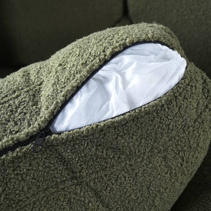 3-Seater Sofa, Curved Armrest with Integrated Solid Wood Legs