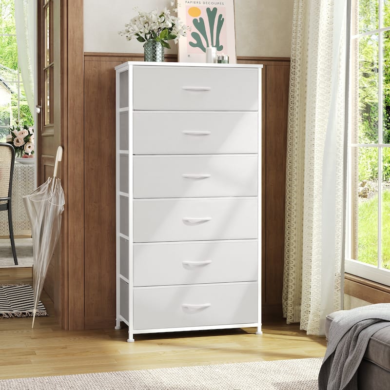 6 Drawers Vertical Dresser Storage Tower Cabinet Organizer Unit for Bedroom