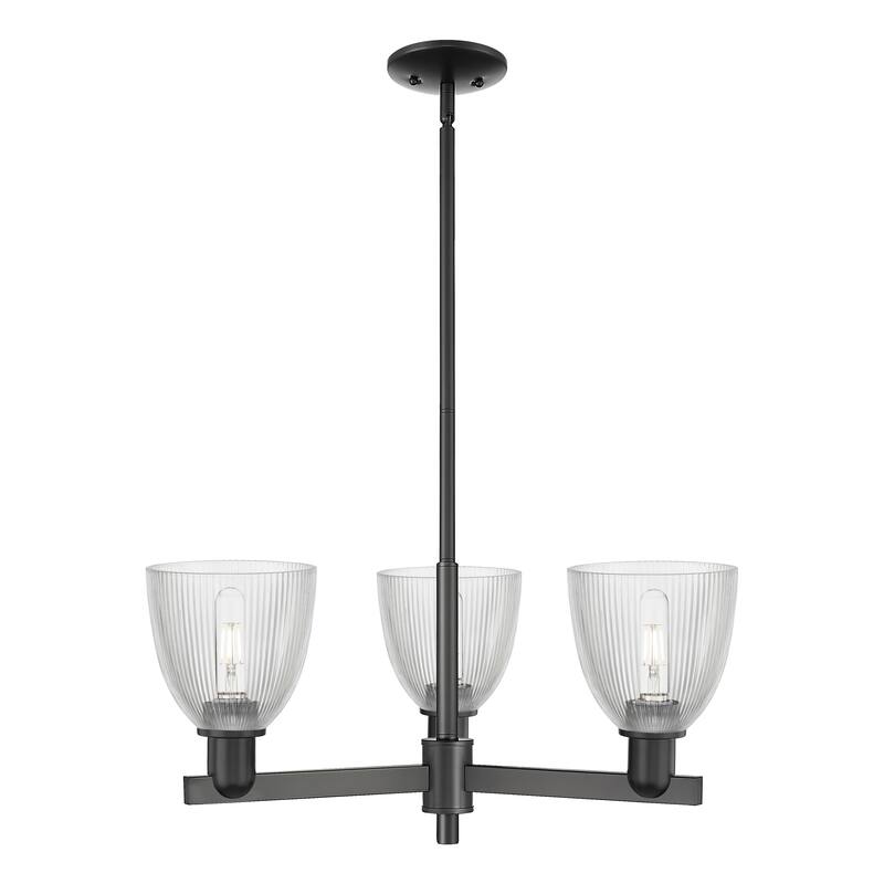 Innovations Lighting Endless Possibilities Arcadia - Castile - 3 Light 28" Stem Hung Chandelier - Clear/Matte Black