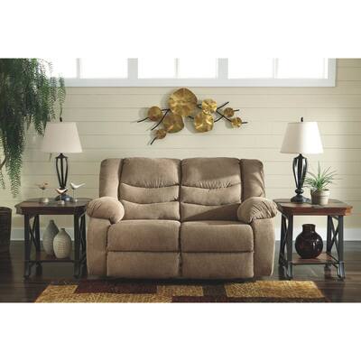 Signature Design by Ashley Tulen Beige Reclining Loveseat - 63" W x 40" D x 40" H