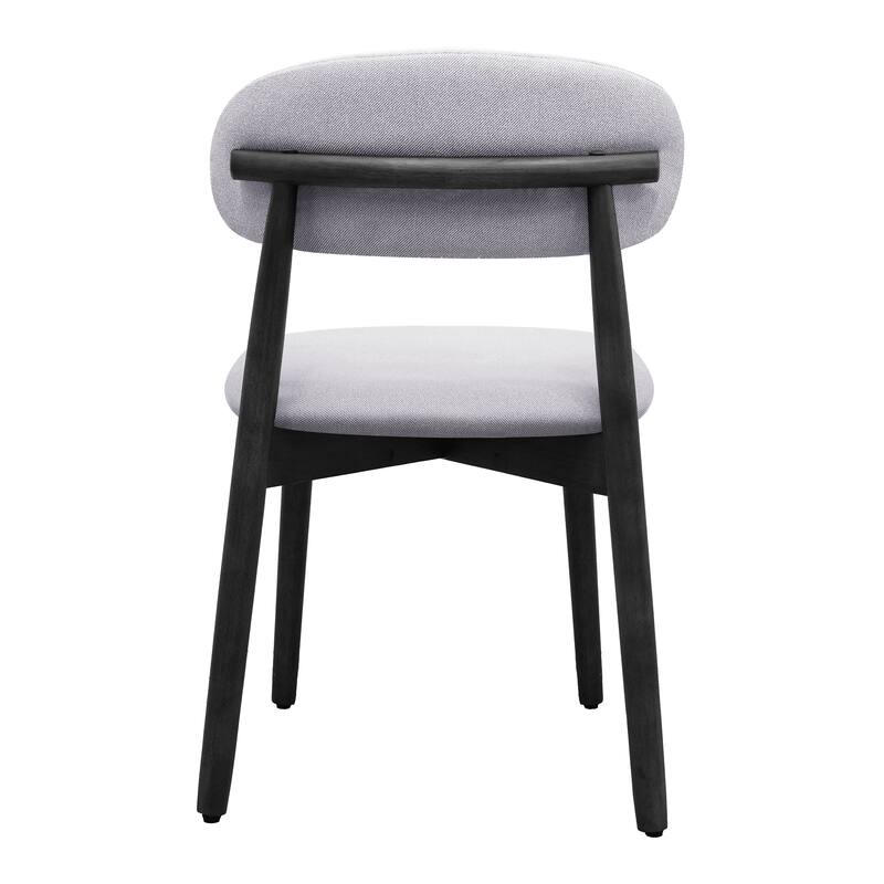 Set of 4 Washed Blue Upholstered Dining Chairs