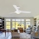preview thumbnail 31 of 58, YUHAO 56 inch 6 Speed Quiet DC Motor Indoor Matte White Ceiling Fans with Lights and Remote Control